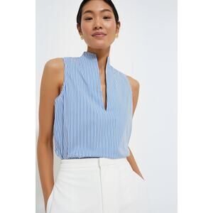 TUCKERNUCK Blue Stripe Sleeveless Celeste Top Size XXS NWT Retail $98 Tuckernuck